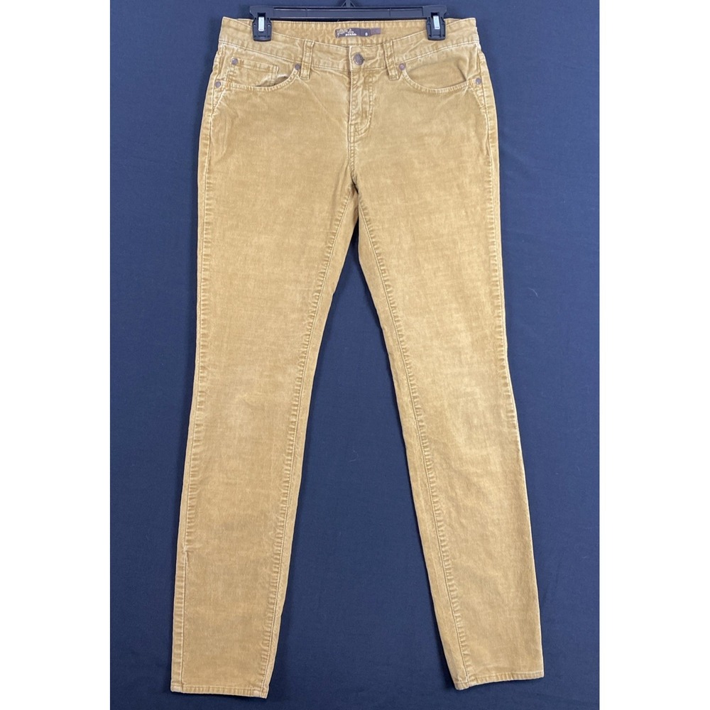 Prana Corduroy Pants Size 8 Brown Womens 5 Pockets Flat Front Straight Leg